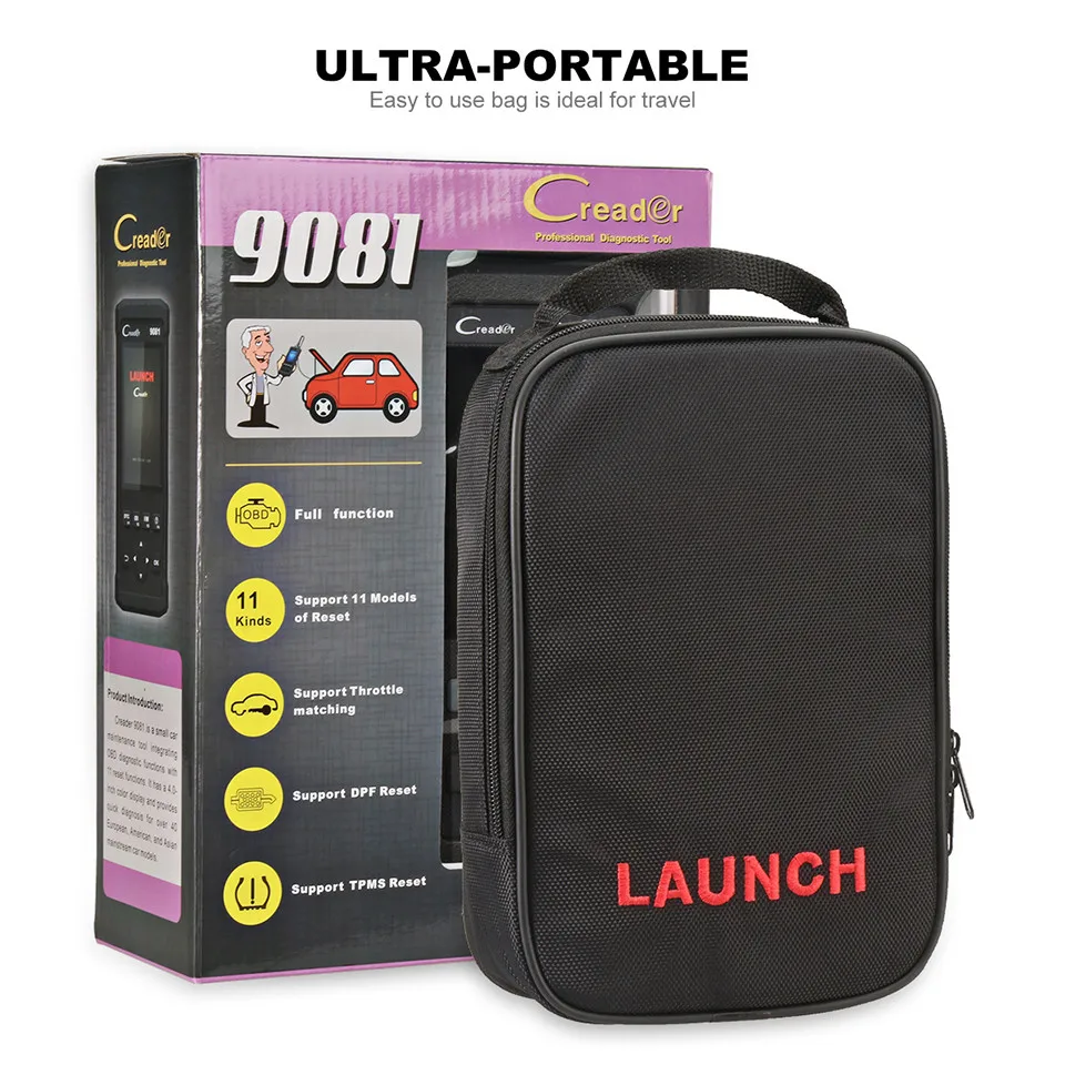 Launch CReader 9081 полный OBD2 автомобильный сканер OBD2 считыватель кода своими руками автоматический диагностический инструмент с 11 особыми функциями тестер OBD CR9081