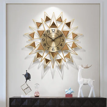 

Large Metal Wall Clock Luxury Golden Simple Nordic Silent Living Room Wall Watch Reloj De Pared Home Decor Modern Design MM60WC