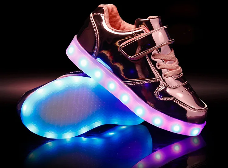 Size 25-37 Kids Luminous Shoes with Lighted sole Children Sneakers with LED Lights USB Charged Glowing Sneakers for Boys Girls