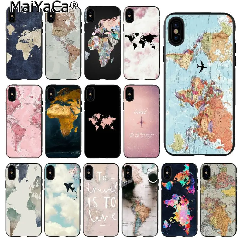 Дорожная карта мира план самолета аксессуары для телефона чехол iphone 11 12 Pro XS MAX XR 8 7