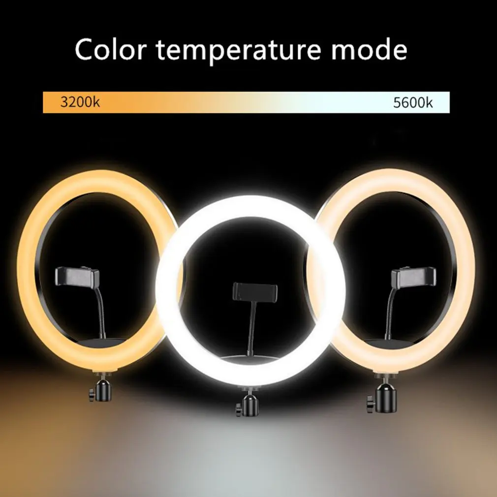 RGB LED Ring Light Phone Holder Photography Fill Light Selfie Camera Lamp With 1.6M Tripod Remote Control For Photo Video
