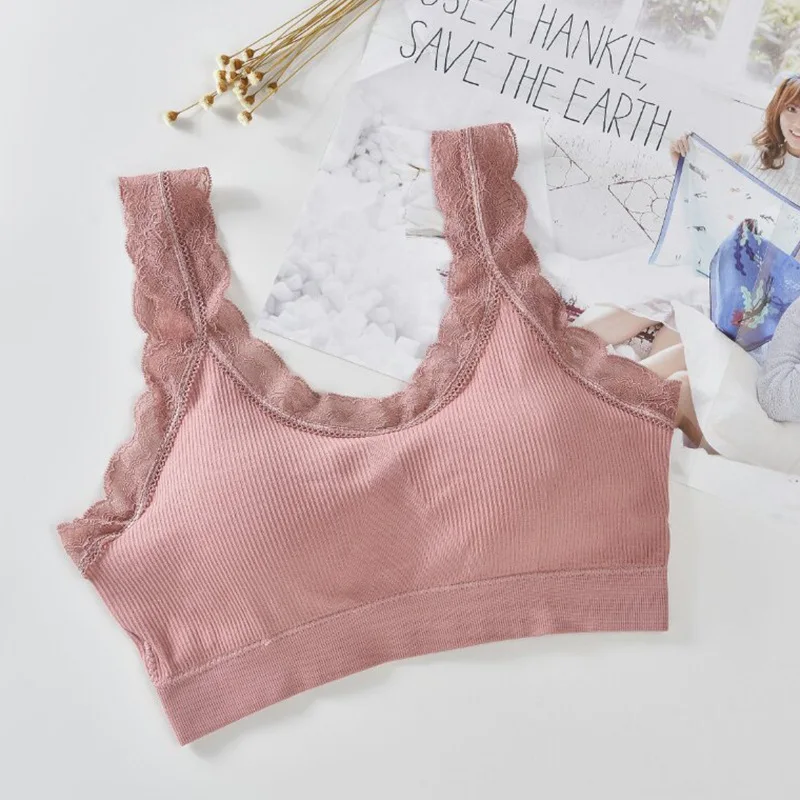 pink Кружевные топы, женские топы, модные майки, сексуальное нижнее белье, женское нижнее белье, топ с подкладкой - Цвет: pink