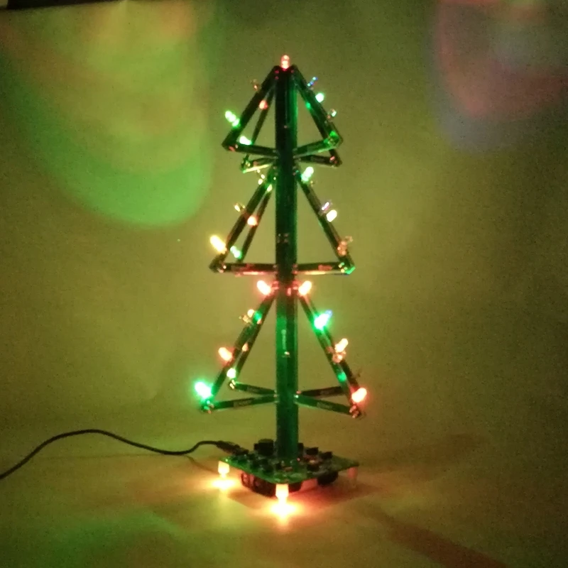 DIY Music Christmas Tree Soldering Kit Flashing LED 3D Xmas Tree Electronic Set