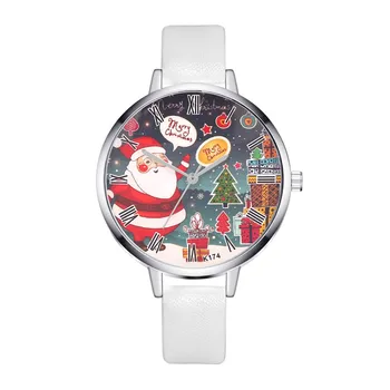

Cartoon Quartz Watches Cute Round Dial Faux Leather Strap Watch Xmas Gifts Watches LL@17