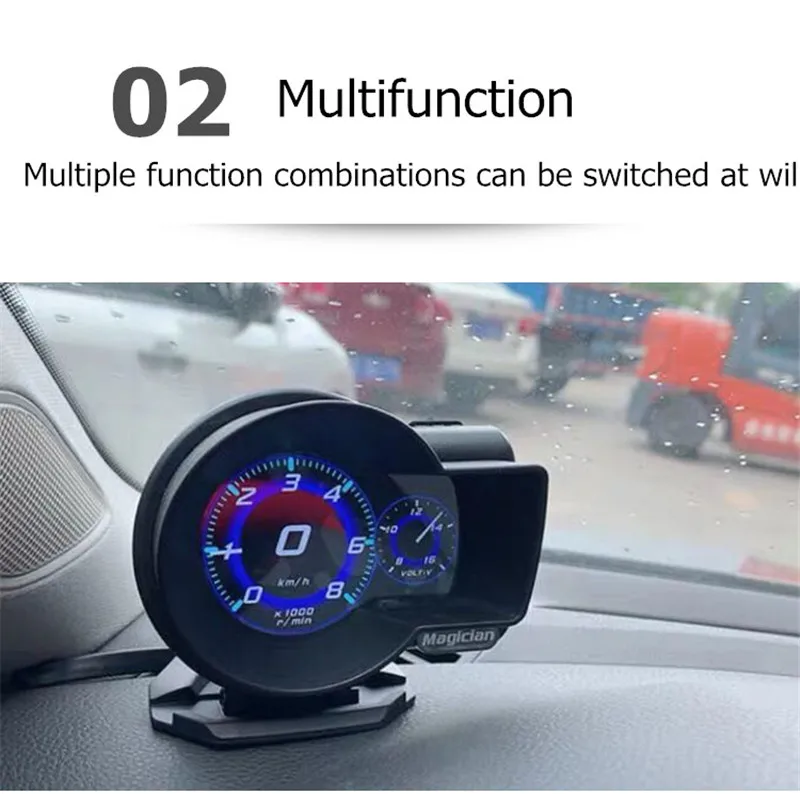 Профессиональный волшебник OBD Head Up display Автомобильный цифровой измеритель скорости вольтажа и т. Д. Автоматический диагностический инструмент для сигнализации температуры воды