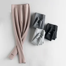 Хит, женские бархатные плотные теплые леггинсы, новинка, Осень-зима, модные однотонные эластичные повседневные обтягивающие штаны с высокой талией и надписью