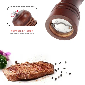 

Solid Wood Salt Pepper Mill Family Essential Grinder Mill Stick Spice Peppercorn Seasoning Condiment Grinder Tools