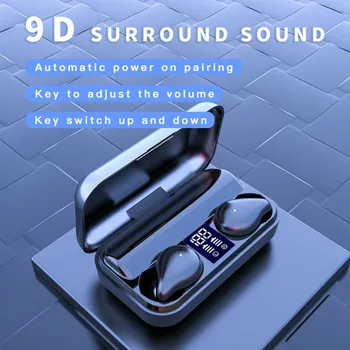 

TWS Bluetooth Earphones Wireless Headphones With LED Display Sports Waterproof Earbuds 2200mAh Charging Box For iOS Android