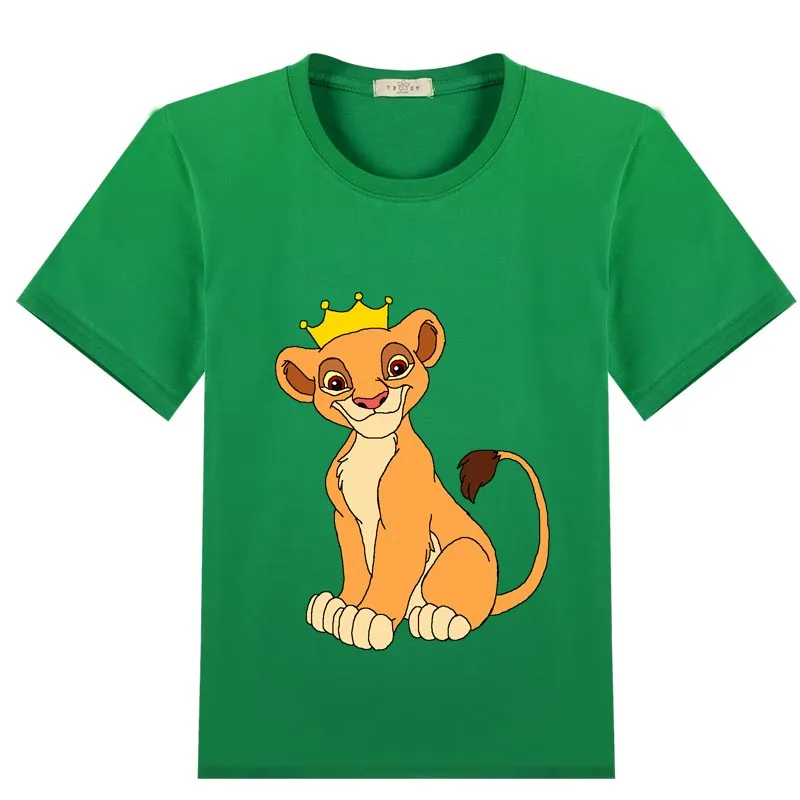 Детская футболка из хлопка с рисунком белого и розового льва simba летние майки для мальчиков и девочек 4, 6, 8, 10, 12 лет