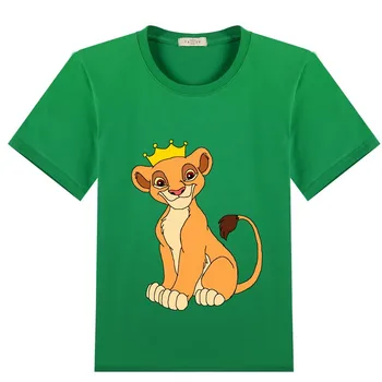 

100% cotton child cartoon white pink lion t shirt summer tops shirts for boys and girls 4 6 8 10 12 years