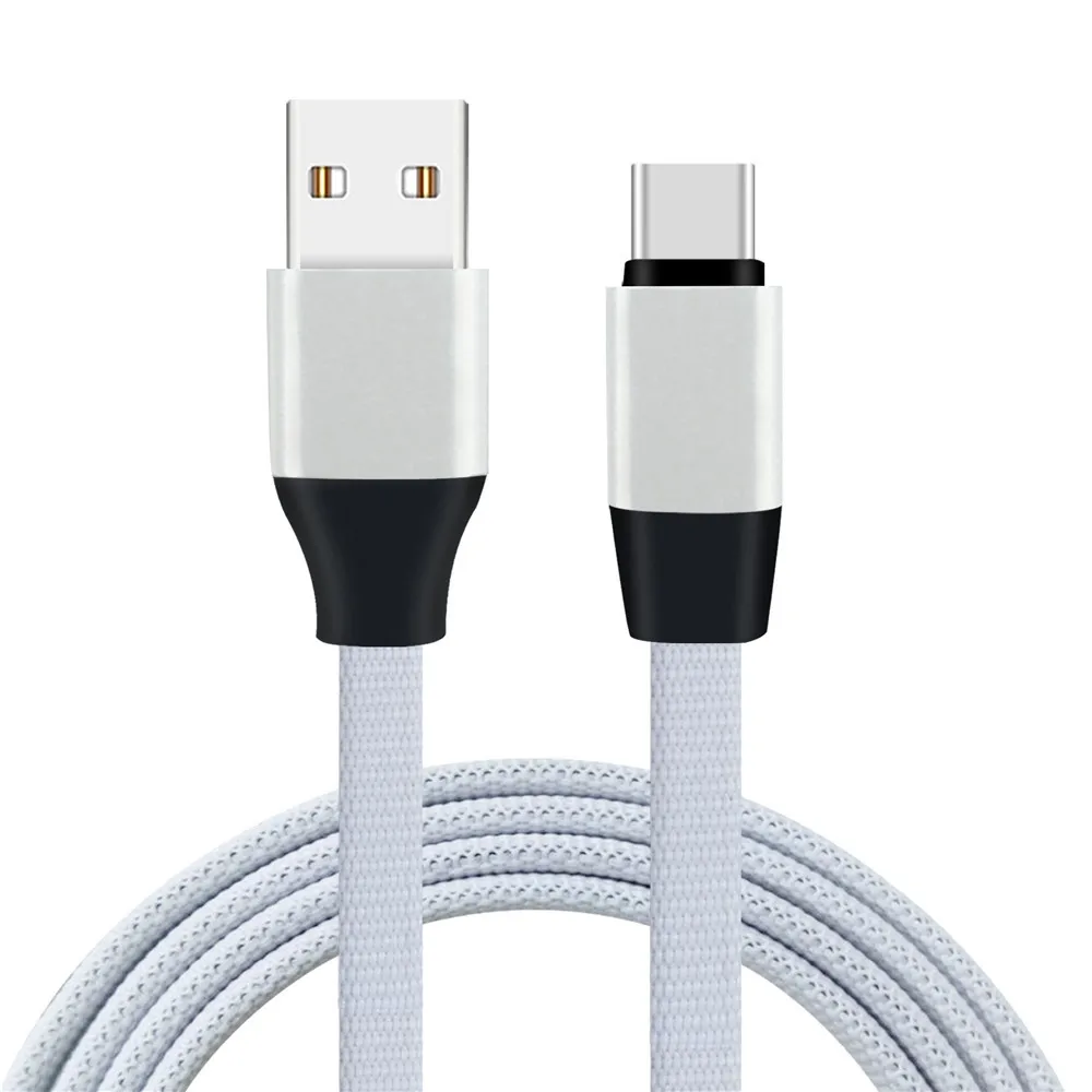 1 м USB3.1 type-c кабель для быстрой зарядки для samsung зарядный провод для huawei Плетеный Usb кабель для мобильного телефона Xiaomi - Цвет: WH