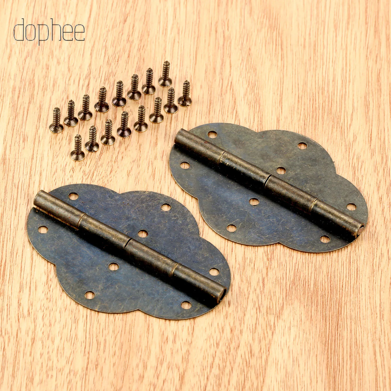 Dophee 2/4 шт. цинковый сплав бронзы мини дверные петли шкаф с выдвижными ящиками шкатулка для украшений петли с винтами для мебельная фурнитура