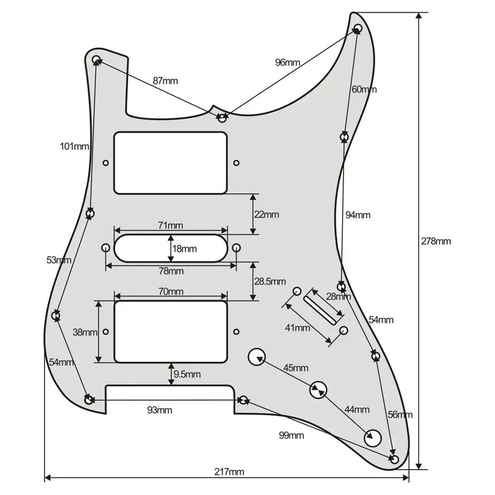 FLEOR 11 отверстий HSH Pickguard Strat Гитара скретч пластина и задняя пластина и винты для стандартных американских гитарных частей белый жемчуг 4Ply