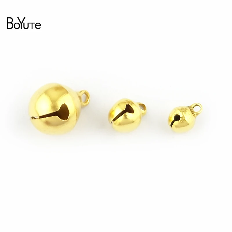 BoYuTe 200Pcs Metal Brass 6MM 8MM 10MM 12MM Small Bell Beads Tinker Bell Christmas Jingle Bell (3)