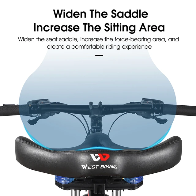 WEST BIKING Extra Wide Shock Absorption Hollow Bicycle Saddle Bike Seat  Cushion - Flying Phoenix Wholesale
