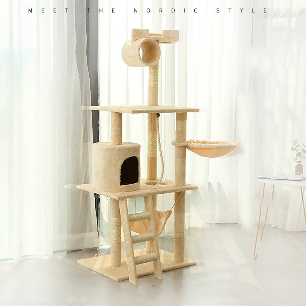 Кошка башня дерево многоуровневые две платформы сизаль когтеточки Домашние животные Мебель для кошек обучение, игры и царапины