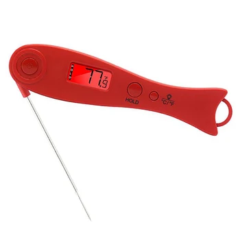 

Red Digital Kitchen Thermometer Food Grill Thermometer Folding Food Temperature Measuring Tool