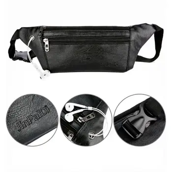 

Men PU Leather Belt Bum Waist Pouch Fanny Pack Crossbody Shoulder Sport Zip Bag 23GE