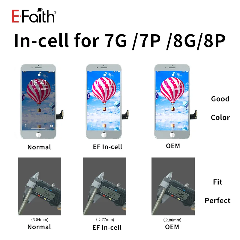 5 шт./комплект ЖК экран EFaith INCELL для iPhone 7 7G и P Plus|Экраны мобильных телефонов| |