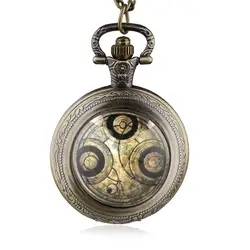 Винтажные бронзовые кварцевые карманные часы Doctor Who, антикварная подвеска, ожерелье, часы Reteo Fob, лучший подарок для мужчин и женщин