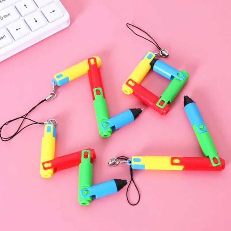 1pc Collapsible Ballpoint Pen, Bending Deformation Pen, Korean Creative Primary School Stationery, Children Gift