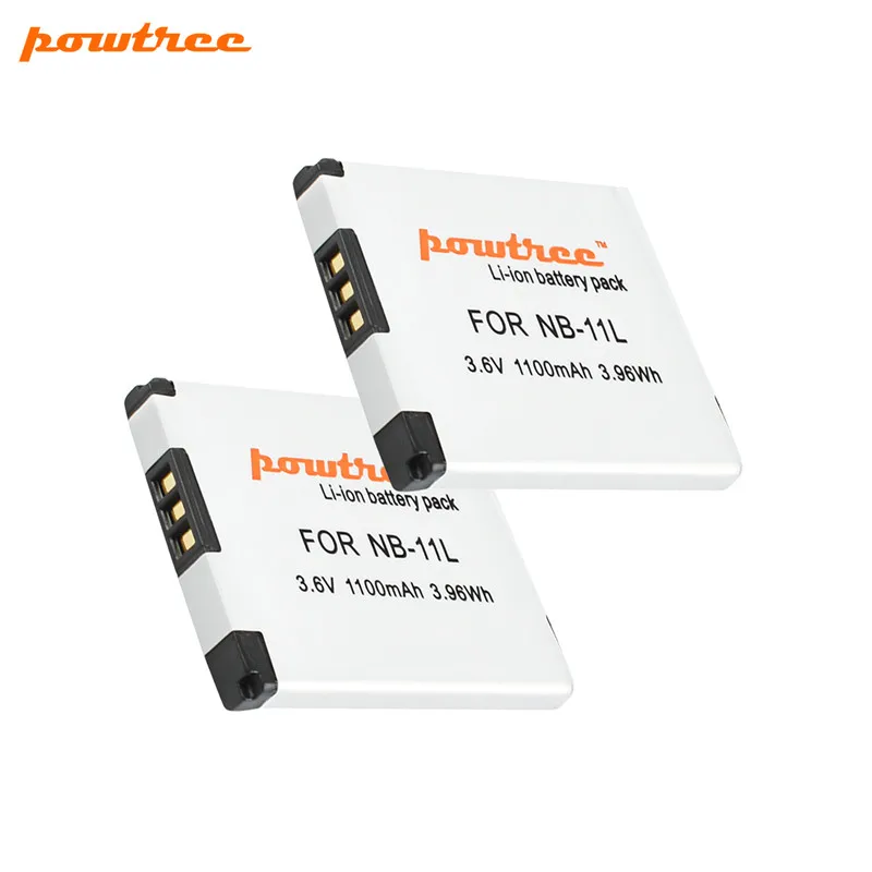 2 Pack Аккумулятор Powtree NB-11L NB11L NB 11L для Canon PowerShot SX410 SX400 IS ELPH 320 340 A2300 IS, A2400 IS, A2500, A2600, A3400 - Цвет: 2 Pack