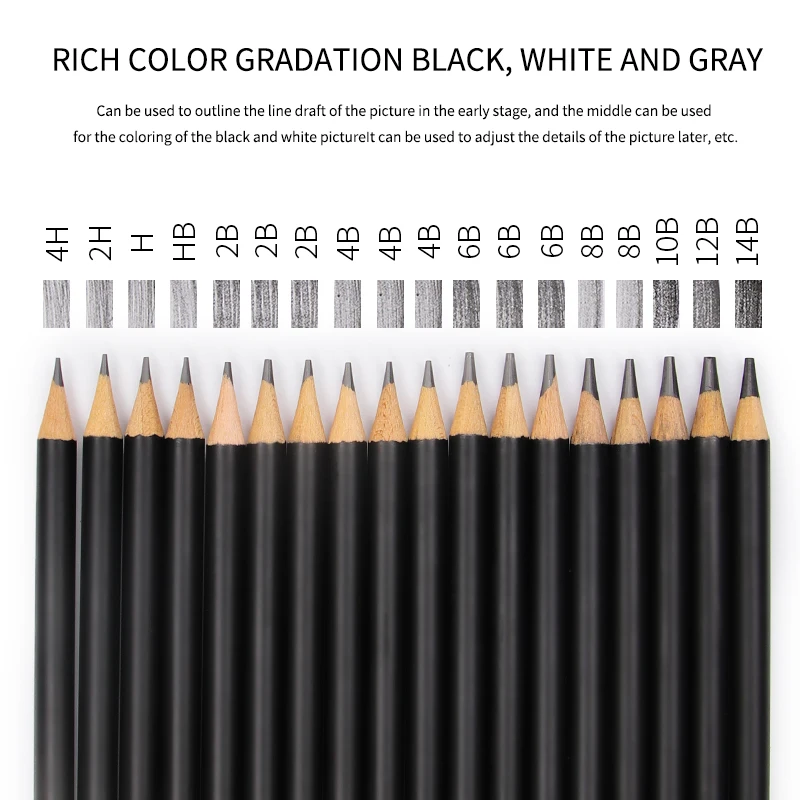 31 Pcs Sketch Pencil Set Professional Sketching Drawing Kit Tin box Wood Pencil Painter School Students Gift Art Supplies