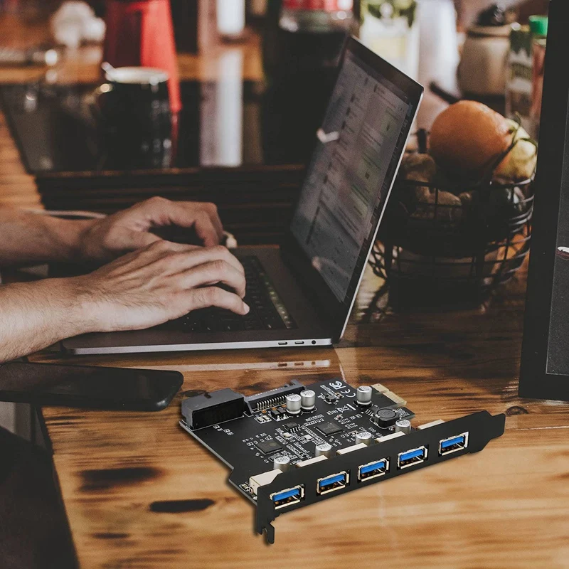 PCI-E к USB 3,0 19-Pin 5 портов PCI Express карта расширения адаптер SATA 15Pin разъем с драйверами CD для рабочего стола