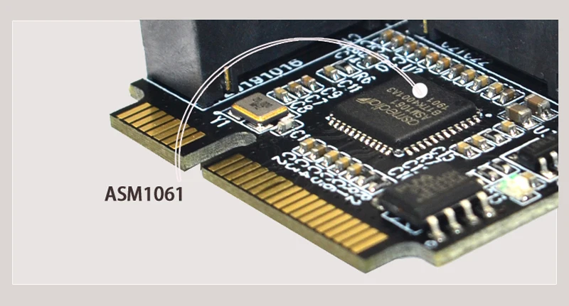 BTBcoin добавить на карты Mini PCI-E PCI Express на 2 порта SATA 3,0 конвертер SSD HDD SATA3 контроллер плата расширения SATA мультипликатор