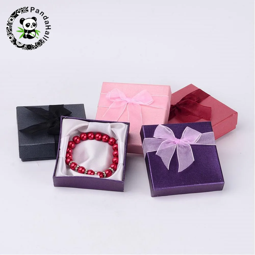 12 шт. коробки для ювелирных браслетов квадратные подарочные коробки для браслетов и чехлов для браслетов разноцветные картонные коробки для ювелирных изделий 9x9x2 мм