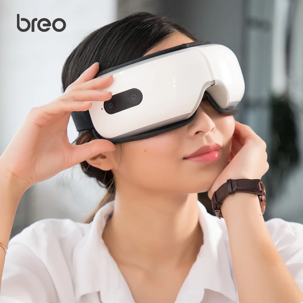 Breo masajeador de ojos iSee4X eléctrico, portátil, con aire de calefacción, vibración musical, masajeador Shiatsu, terapia de masaje para el cuidado de los ojos|Instrumento masaje de ojos| - AliExpress