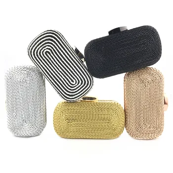 

MONNET CAUTHY Summer New Evening Bags Concise Elegant Ladies Wedding Party Bride Clutch Bag Solid Color Navy Blue Black Gold Bag