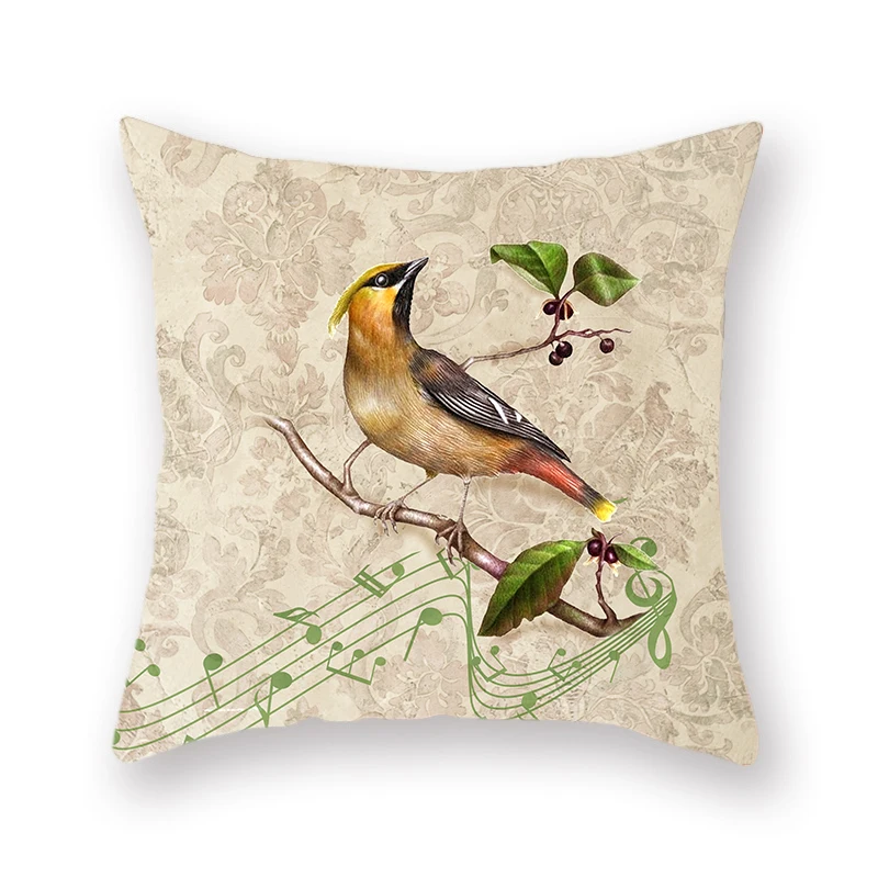 Four Seasons Garden Double-sided Cushion Cover Decoration Flamingo Parrot Animal Print Farm Square Pillow Case Accessories