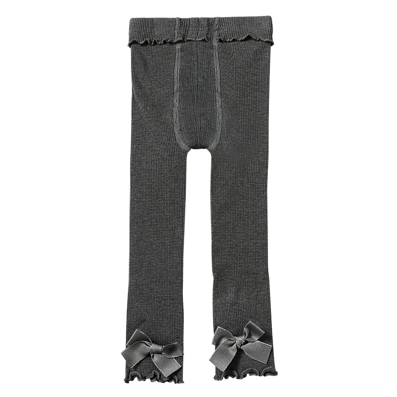 Autumn Newborn Baby Girls Pants Cotton Leggings Elastic Waist Bowknot Design Toddler Bottoms
