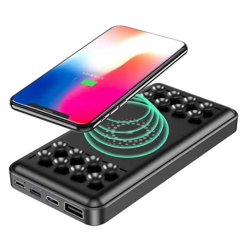 

5V 2A Portable 10000mAh Wireless Power Bank Charger QI Wireless Fast Charging phone Mobile Powerbank Charger Suction Cup