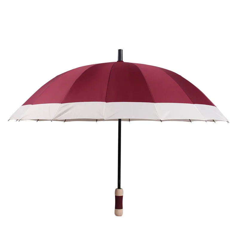

Manufacturers Wholesale Semi-automatic 16 Bone Edge Matching All-Weather Umbrella Oversized Double Covered Edge Straight Umbrell