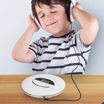 

Battery Powered Portable CD Player Small Round Multifunctional USB AUX With LCD Display Compact Car Music Support TF Card