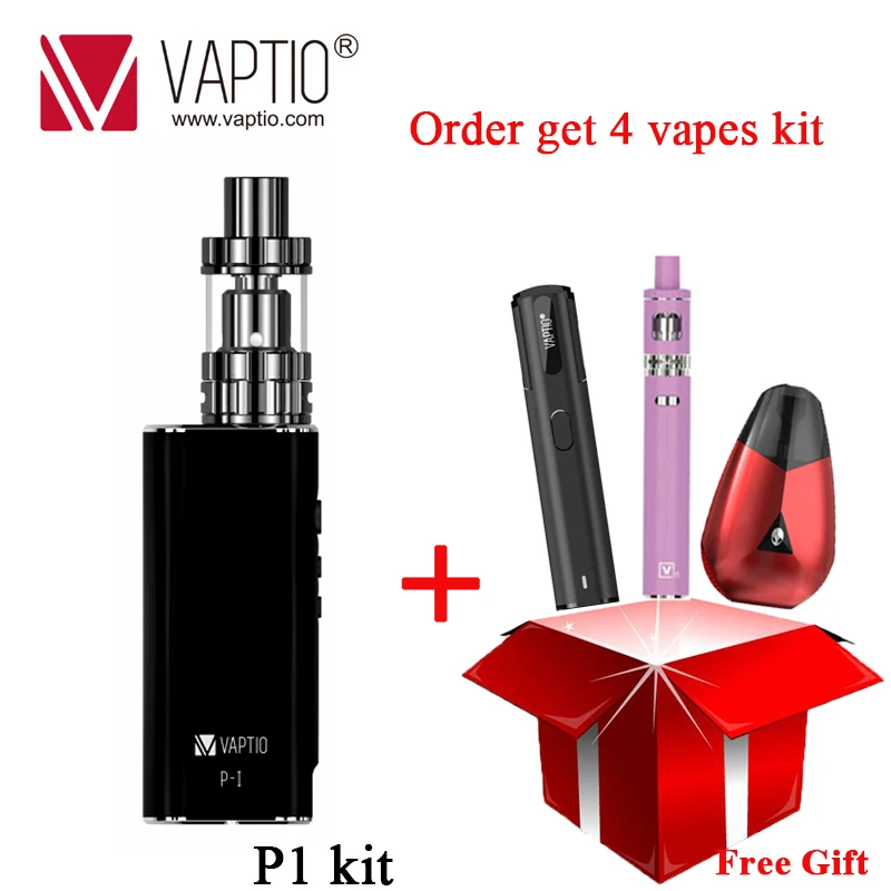 Электронная сигарета подарок Vaptio P1 комплект 50 Вт испаритель 2100 мАч встроенный аккумулятор 2/3 мл!! атомизатора катушки 0.25ohm