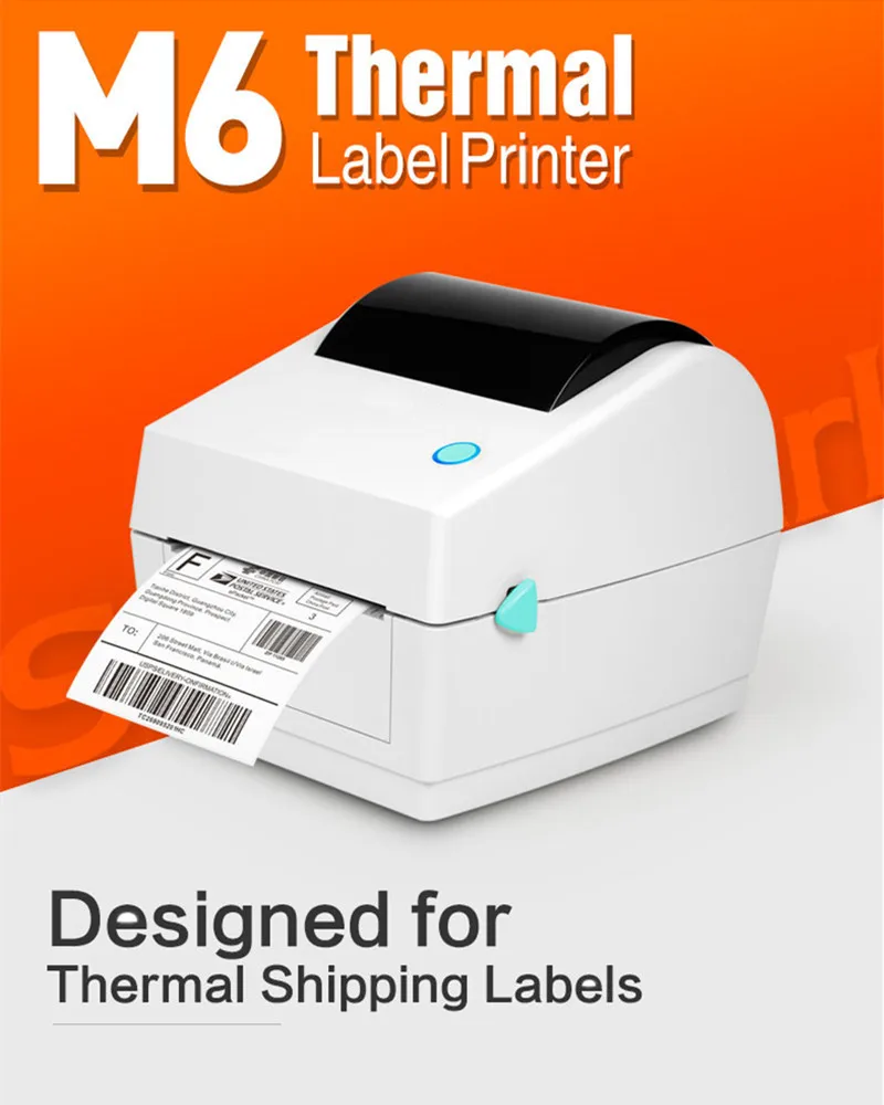 best small photo printer M6 Product Price Barcode QR Code Sticker ePpacket Express Waybill Shipping Label Width 25.4-118mm USB Thermal Printer 152mm / S mini mobile printer