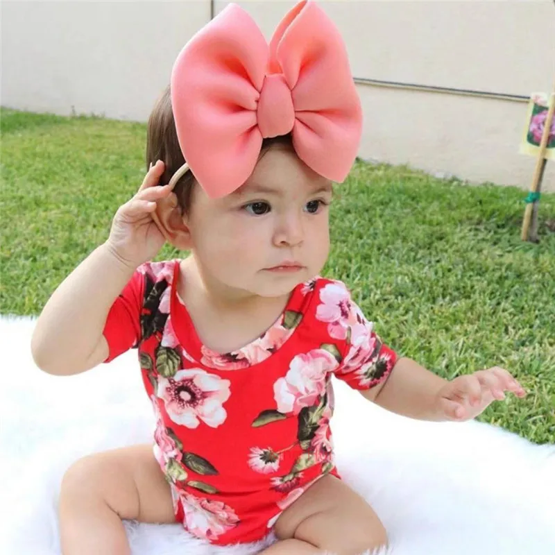 Over Sized Bow with Nude Nylon Headband Soft Baby Girls Headwrap Children Large Bow Bande De Cheveux Pour Enfants Infant Hairbow holy beauty пенка для умывания beauty soap лосьон beautifying lotion флюид shine up baby nude