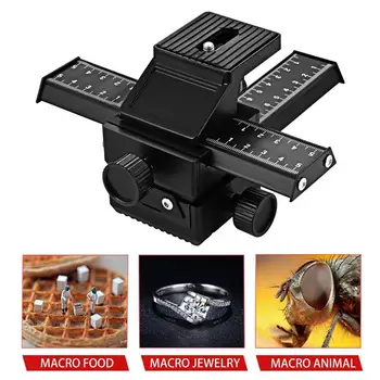 

Pro 4 Way Magnesium Alloy Macro-Focusing Rail Slider Close-up Shooting Photography Tripod Head for DSLR Camera