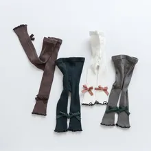 Детские леггинсы, можно открыть, вязаные серебряные кружевные леггинсы с большими ушами для девочек 1-7 лет