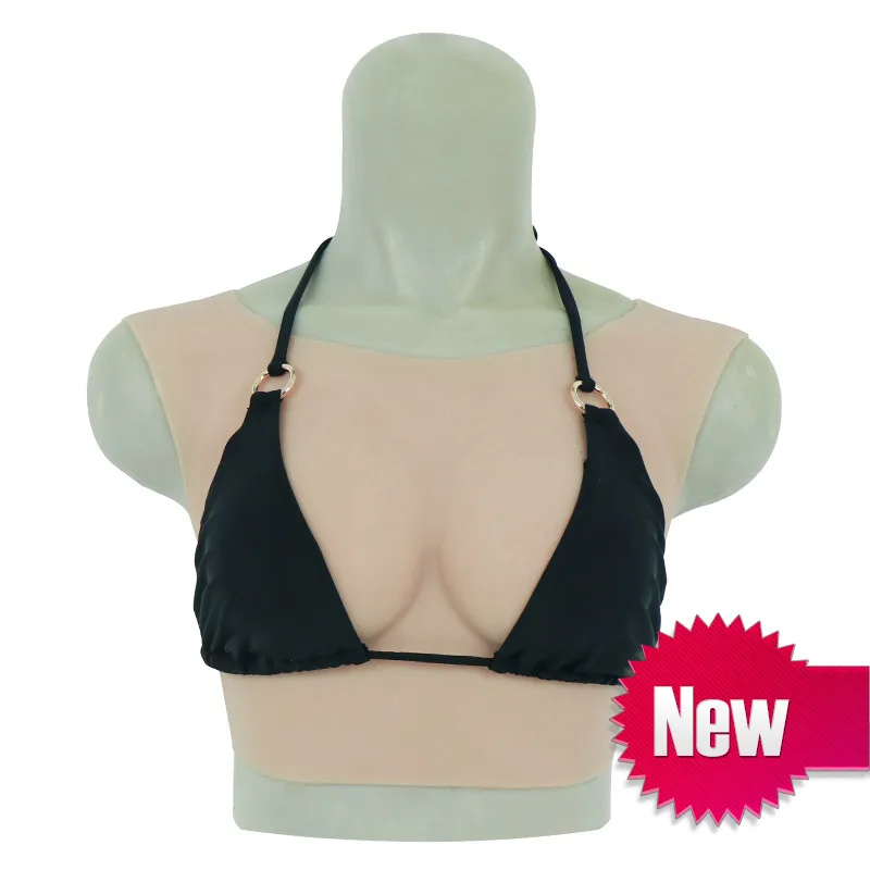 

Round Neck Transgender Crossdresser Artificial Silicone Fake Breast Forms B Cup Realistic Shemale Transgender Crossdress Boobs