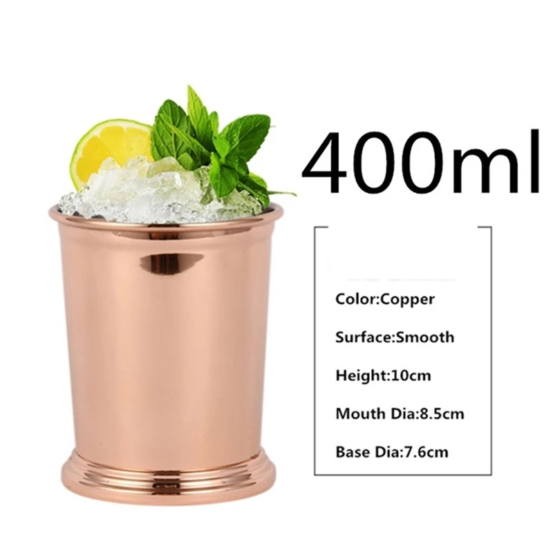 JJWP080900002 TTLIFE 400 мл 304 нержавеющая сталь Julep чашка Mojito Mint Julep чашка для коктейлей кружка из меди в Москву мул пивная чашка посуда для напитков функциональная чашка - Цвет: JJWP080900002