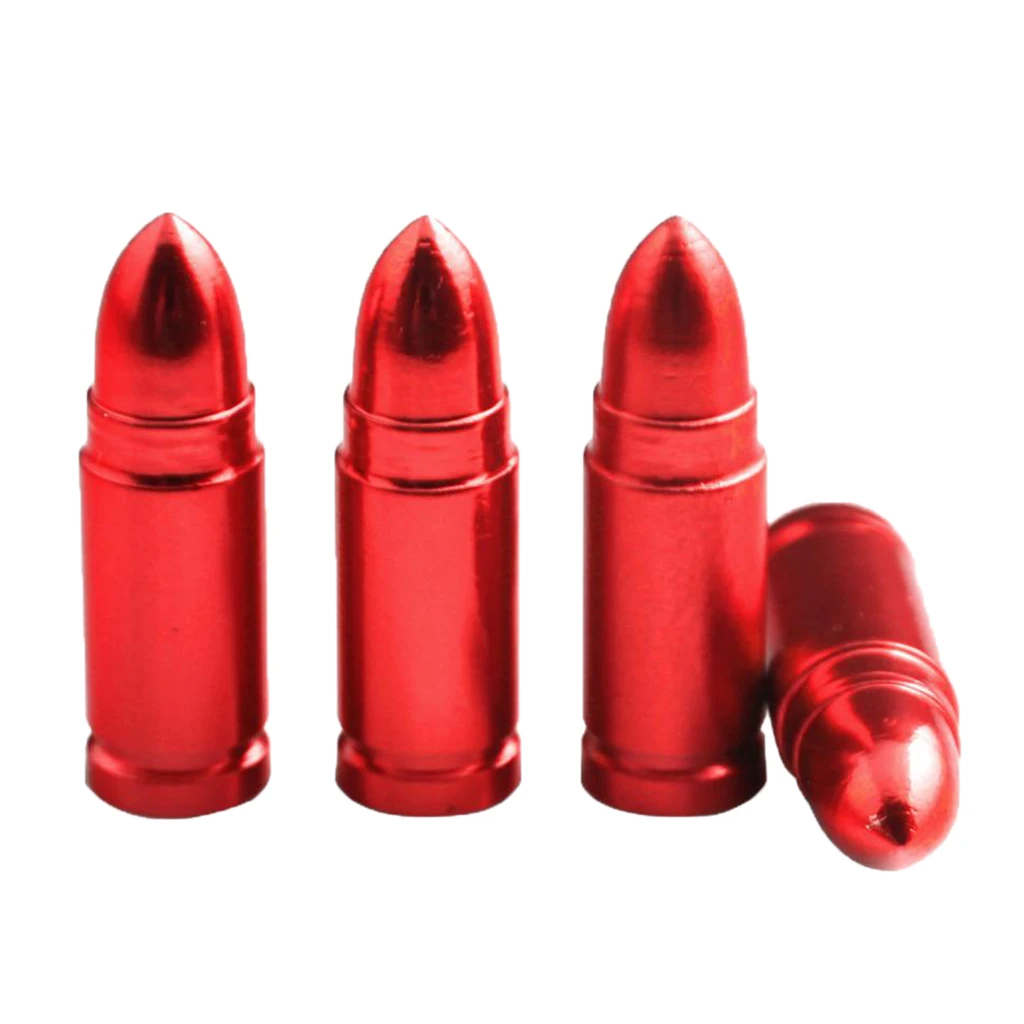 4PCS Aluminum Auto Car Truck Wheel Tire Air Valve Stem Cap Cover Red