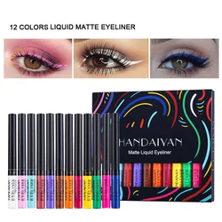 12 Colors Matte Liquid Eyeliner Pen Set Waterproof Long-Lasting Smudgeproof Eyeliner Pen for Party Club Wedding Daily Wear