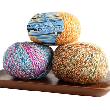 

500g 10 Rolls Mohair Woolen Case Plush Fine Wool Crochet Hand-woven Baby Sweater Woolen Natural Cotton crochet hats yarn