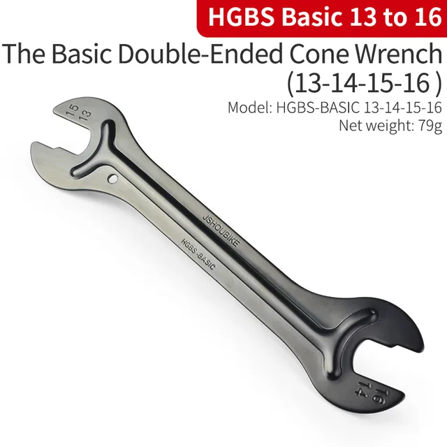 JSHOU BIKE Head Open End Axle Hub Cone Wrench 13 to 24mm High Carbon Steel Bicycle Removal Repair Tool HGBS BASIC 13 to16