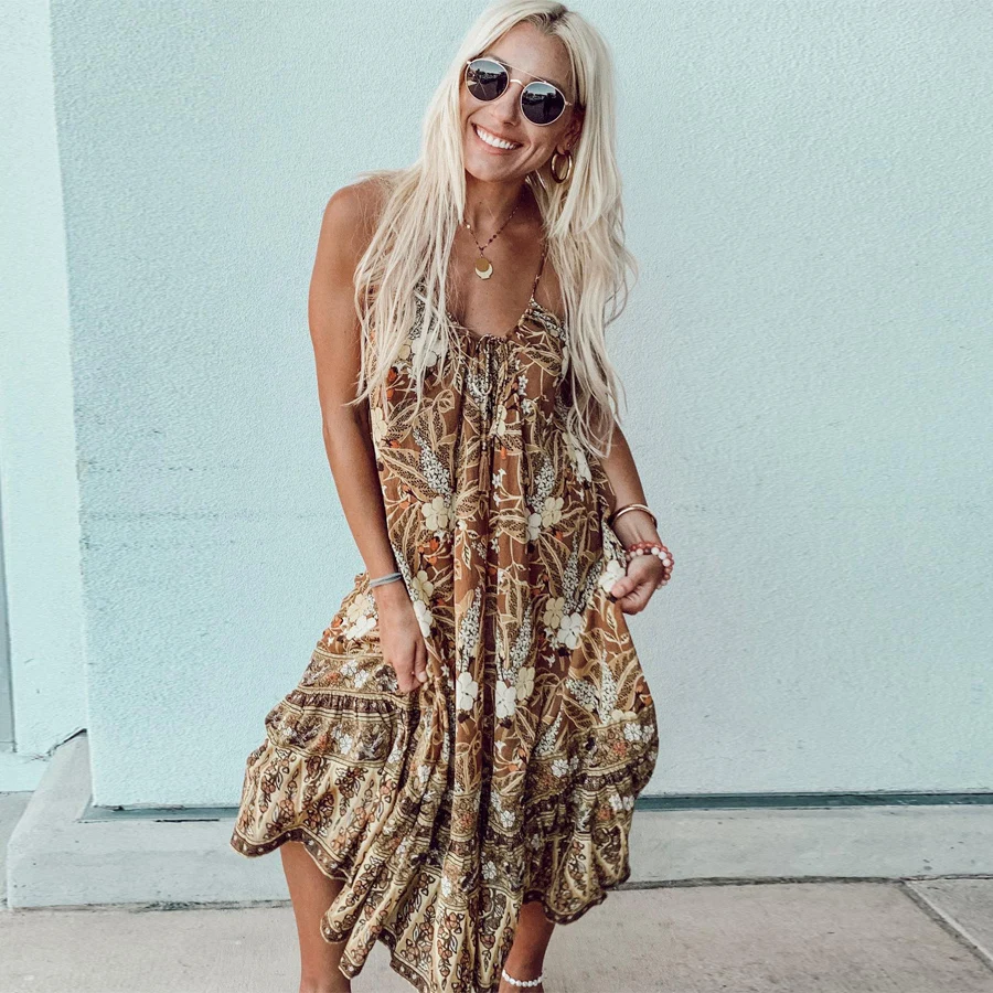 TEELYNN Платья На Бретельках для женщин сексуальное пляжное платье без рукавов с