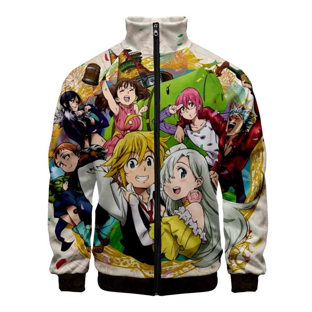 

The Seven Deadly Sins Meliodas 3D Print Men's Jacket Slim Stand Collar Zipper Jacket Women Tracksuits Streetwear Hip Hop Hoodie